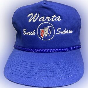 Blue Vintage Warta Buick Subaru Car Dealership Cobra Caps Trucker Hat